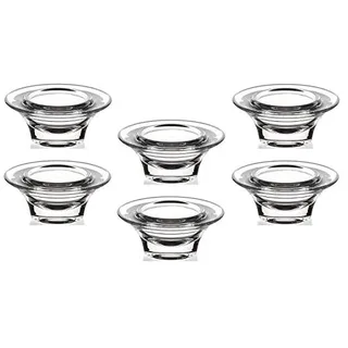 Eierbecher 6er Set rund 8 cm aus klarem Glas, kristallklar, elegantes Frühstücksservice für Frühstückstisch Küche Tischdeko & Osterdeko