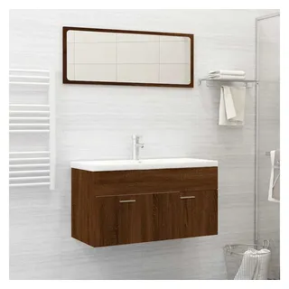 vidaXL Badmöbel-Set 2-tlg. Braun Eichen-Optik
