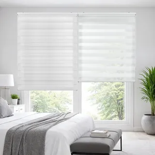 STORESDECO Doppelrollo 150 x 160 cm Weiß