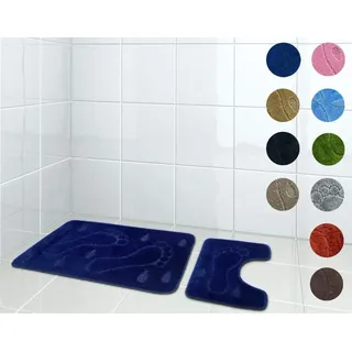 Riyashop Badematte Fußabdruck Badematte rutschfest waschbar Badezimmerteppich (Grün)
