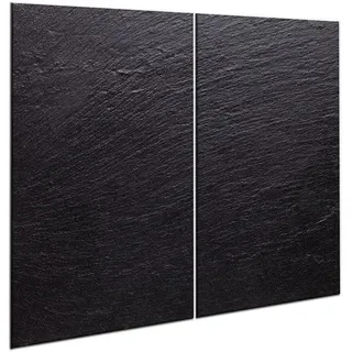 decorwelt |Herdabdeckplatte Glas Set 2x30x52 cm Ceranfeld Abdeckung Spritzschutz Abdeckplatte Rutschfest Ceranfeldabdeckung Dunkel Modern