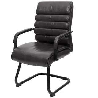 MCW Freischwinger MCW-H31, Abgerundete Sitz- und Rückenfläche, Armlehnen, Bequeme Polsterung schwarz