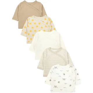TupTam Baby Jungen Langarm Wickelshirt Baumwolle 5er Set - 50