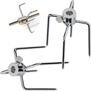 Kosmosta 2er Set BBQ Fleischgabeln, robuste Metall Grillgabeln mit 4 Zinken und Daumenschrauben, passend für 5/16 Zoll Vierkant Drehspieß, Rotisserie Ersatz für Hähnchen und Braten