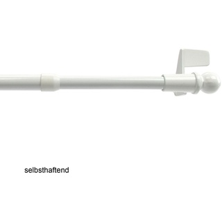 Scheibenstange Exclusiv, Liedeco, Ø 12 mm, 1-läufig, ausziehbar, ohne Bohren, geklemmt weiß Ø 12 mm x 60 cm - 80 cm