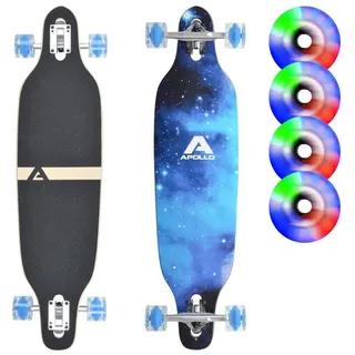 Apollo Longboard Twin Tip DT Longboard 36", gefertigt aus 8 Holzlagen in angesagtem TwinTip-Shape blau
