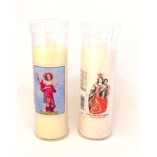 2 x weiße Kerze aus Carmen/San Pankracio, Kirche, religiöse Kerze Jesus Christus, Gott, Kirche besuchen