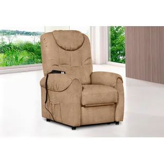 sit&more TV-Sessel Bastian Kunstleder 75 x 110 x 92 cm Braun mit Motor und Aufstehhilfe