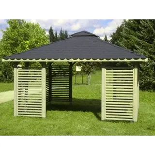 Pavillon Sara-2 357x357cm Bausatz Fichte kdi grün mit Holzdach