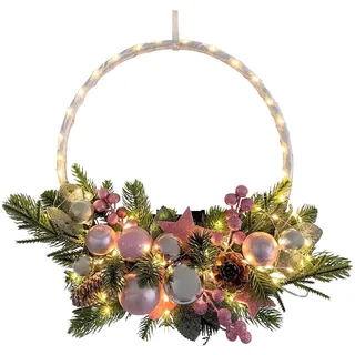 Cokbyavla Weihnachtsdeko Groß Innen,Wichtel Türkranz Kranz Artificial Pine Tree Christmas Wreath Fensterbilder Herbst Weihnachts Deko Draußen Moderner Adventskranz