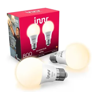 innr Zigbee E27 Smart Lampe, funktioniert mit Hue* und Alexa (Bridge erforderlich), Warmweiß, Smart Home Glühbirne, Dimmbar, 806 Lumen, 2 Stück