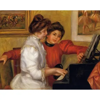 DTAUPREB DIY Ölgemälde für Erwachsene Pierre Auguste Renoir am Klavier Malen nach Zahlen mit Pinsel und Acrylpigment auf Leinwand