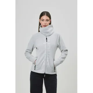 Fleecejacke BENCH. "FINISH", Damen, Gr. 44, grau, Fleece, Obermaterial: 100% Polyester, unifarben, figurbetont, mit Daumenlöchern, Jacken Fleecejacke, mit Logodruck