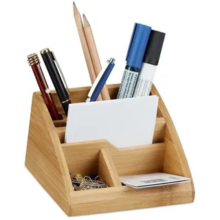 Relaxdays Schreibtisch-Organizer 2 tlg. Braun