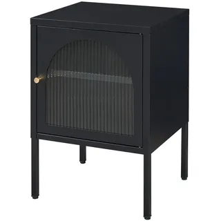 [en.casa] Nachtschrank Karlskrona 60 x 42,5 x 40 cm Schwarz