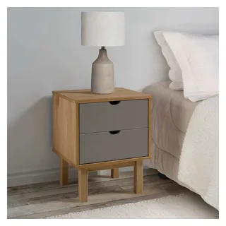 vidaXL Nachtschrank OTTA 45 x 39 x 57 cm Braun/Grau