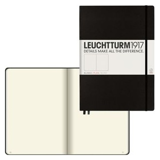 Leuchtturm1917 Notizbuch 308227 Master, A4, blanko, 116 Blatt, schwarz, Hardcover