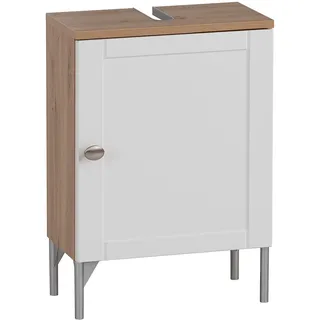 Schildmeyer Waschbeckenunterschrank Jesper 40,3 x 58,5 x 32 cm Weiß/Eiche Artisan