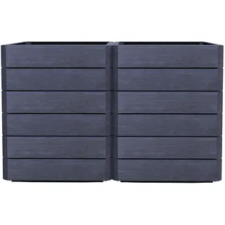 GARANTIA Ergo Vario 2 Wood 180 x 80 x 75 cm Anthrazit-Braun