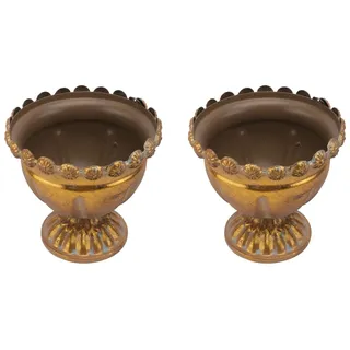 Yardwe 2 STK Blumenvase Urne, Goldener Blumentopf, Urnentopf, Trockenblumen Vase, Heimdekoration Für Wohnzimmer, Shabby Chic Deko, 12.5 x 8 x 13 cm