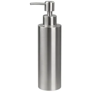 Fackelmann Seifenspender aus Edelstahl Silber Matt – Großes Fassungsvermögen von 350 ml für Flüssigseife – Hygiene und Stil in einem Spender