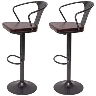 Proregal Barhocker 63-83 cm drehbar höhenverstellbar Vintage Schwarz-braun