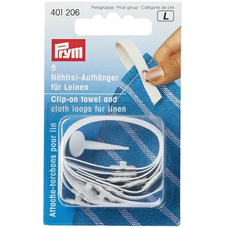 Prym Nähfrei-Aufhänger für Leinen, 5 Stk, Weiß