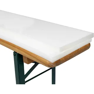 TexDeko Bierbankauflage gepolstert 220x25x2cm waschbar mit Reißverschluss für Bierzeltgarnitur Bankauflage zum selber aufziehen (Rot)