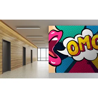Oedim Wandtattoo, Vinyl, Motiv: Comic OMG | Wanddekoration | Wanddekoration | Vinyl | Verschiedene Maße 150 x 100 cm | Dekoration für Esszimmer, Wohnzimmer, Schlafzimmer ...
