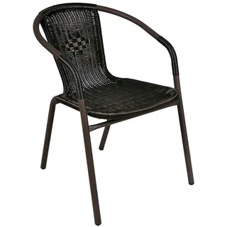Bistro Stuhl Rattanstuhl Poly Rattan Gartenstuhl Stapelstuhl Balkonstuhl Stahl