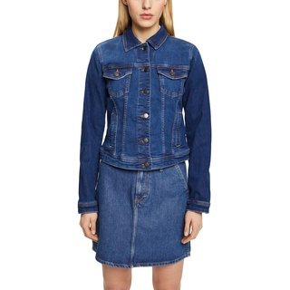 ESPRIT Damen 991CC1G301 Blazer, 901/BLUE Dark WASH, S - S