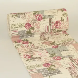 Tischläufer "Vintage" in Leinenoptik - 300mm - 5m - col. 53 Beige-Rosa - A 73-280-5-53