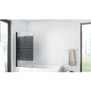 Aurlane Badewannenfaltwand Black Lines 1-flügelig 75 x 140 cm Schwarz