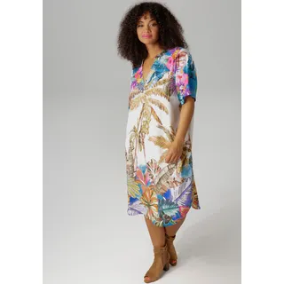 aniston plus Blusenkleid Palmendruck Bunt 44