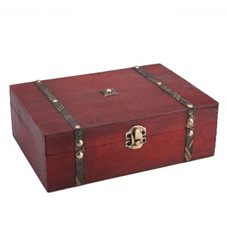 CUEA Antike Holzkiste Holzkiste im europäischen Stil Dekor Holz Aufbewahrungsbox Retro Holzkiste, Holzkiste mit Deckel Vintage Holzkiste, für die Aufbewahrung von dekorativen Kisten Schmuck