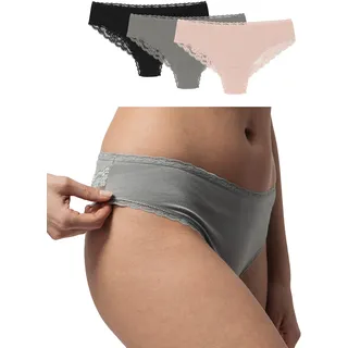 SNOCKS Slip 3 St. Apricot/Grün/Schwarz L