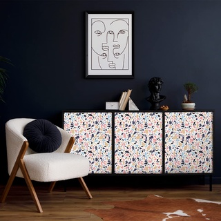 Aufkleber für Möbel Wohnzimmer & Küche – Wandaufkleber Terrazzo Panama Möbel – Wandaufkleber Azulejos – selbstklebende Sticker für Möbel, Badezimmer, 40 x 60 cm