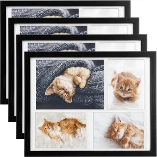 bomoe Bilderrahmen Holz Schwarz 10x15 cm 4er Set