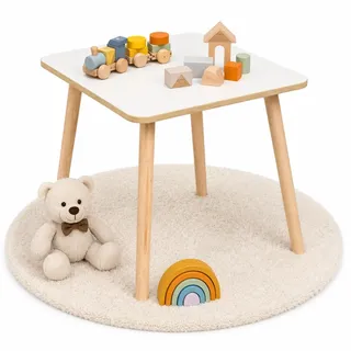 PlayPals Furniture Kindertisch 50 x 50 x 47 cm – Quadratischer Holztisch für Kinderzimmer | MDF Spiel- & Lerntisch