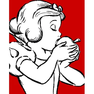 KOMAR Disney Snow White Rot/Weiß 40x50 cm