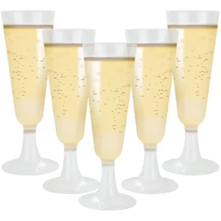 LuxusKollektion Sektglas Sektgläser 160ml Plastik BPAfrei Mehrweg 100er 100stk transparent gelb