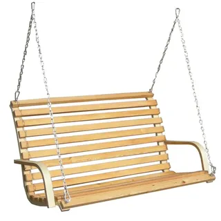 AMANKA Hollywoodschaukel Braun 3-Sitzer