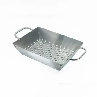 Hecht Grillschale 33,5 x 24,5 cm Edelstahl weiß