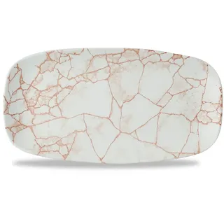 Churchill Super Vit Studio Prints Kintsugi Platte, 12 Stück, rechteckig, 29,8 x 15,3 cm, Koralle