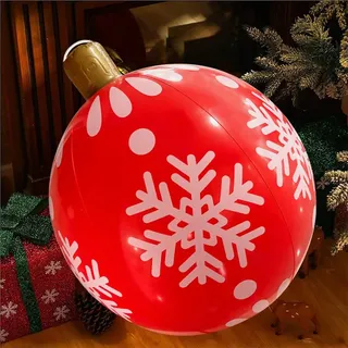 Groß Weihnachtskugeln Deko, Aufblasbar Kugeln Weihnachtsdeko Weihnachten Ball, Wasserdicht Weihnachtskugel Ornamente für Hochzeit Party (G)