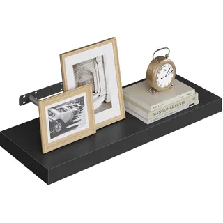 Woltu Wandregal 60 x 22,9 x 3,8 cm Schwarz