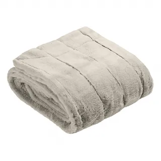 Paoletti Empress Decke (Grau - 140x200cm) | Luxuriöse Schwere Weiche Kunstfell Elegante Minimalistische Dekorative Sofa Bett Decke