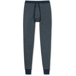 SCHIESSER Feinripp melange Unterhose lang mit Eingriff dunkelblau geringelt L