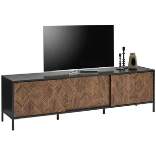 Hom`in Lowboard, Schwarz, Gold, Metall, 187.8x54x42 cm, Typenauswahl, stehend, Wohnzimmer, Wohnwände, Lowboards, Lowboards stehend