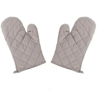Ofenhandschuhe, hitzebeständige Küchen-Backhandschuhe mit Aufhängeschlaufe, rutschfeste Kochhandschuhe zum Grillen, Mikrowelle, Pizza, Grau, 2 Stück
